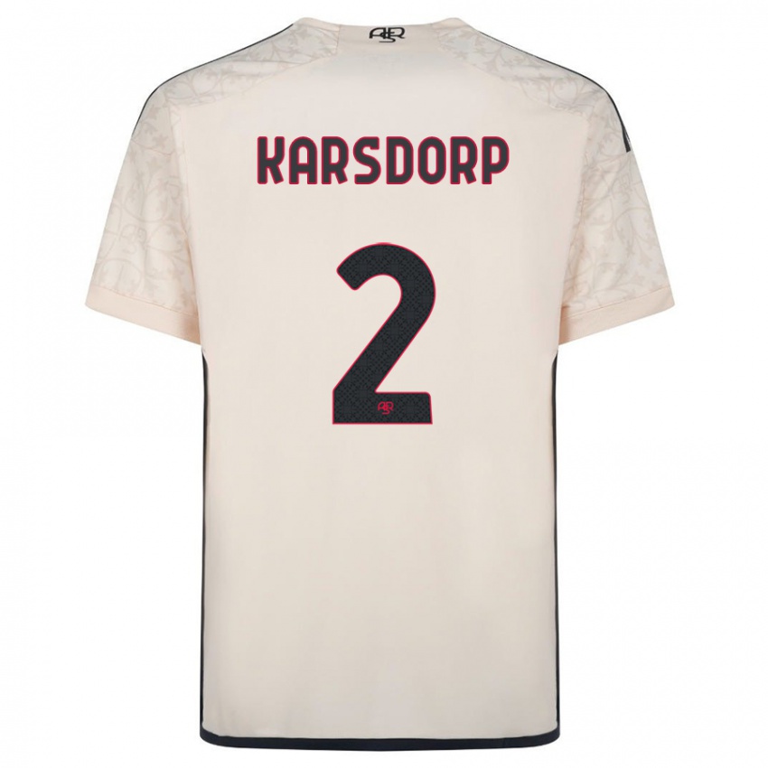 Herren Rick Karsdorp #2 Cremefarben Auswärtstrikot Trikot 2023/24 T-Shirt