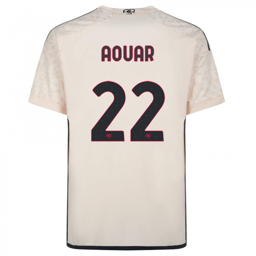 Herren Houssem Aouar #22 Cremefarben Auswärtstrikot Trikot 2023/24 T-Shirt