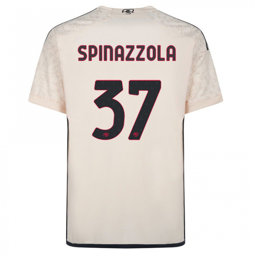Herren Leonardo Spinazzola #37 Cremefarben Auswärtstrikot Trikot 2023/24 T-Shirt