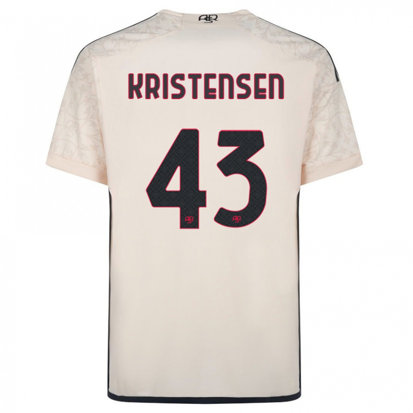 Herren Rasmus Kristensen #43 Cremefarben Auswärtstrikot Trikot 2023/24 T-Shirt