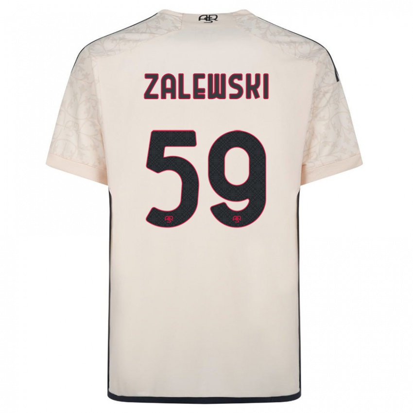 Herren Nicola Zalewski #59 Cremefarben Auswärtstrikot Trikot 2023/24 T-Shirt