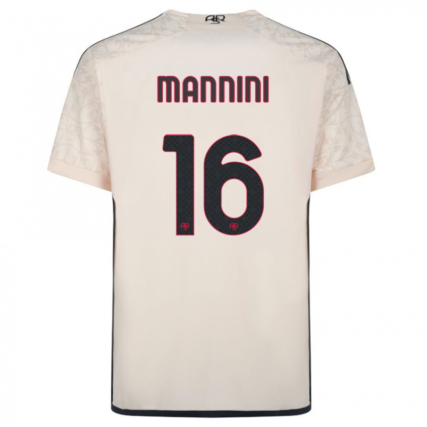 Herren Mattia Mannini #16 Cremefarben Auswärtstrikot Trikot 2023/24 T-Shirt