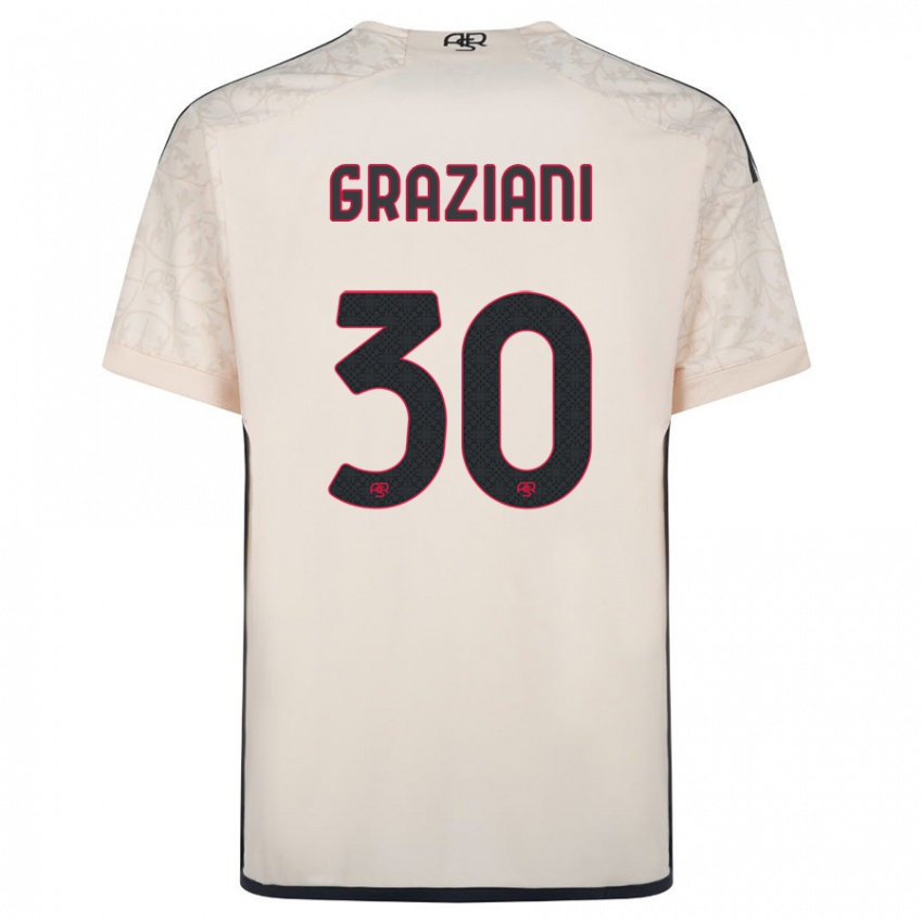 Herren Leonardo Graziani #30 Cremefarben Auswärtstrikot Trikot 2023/24 T-Shirt