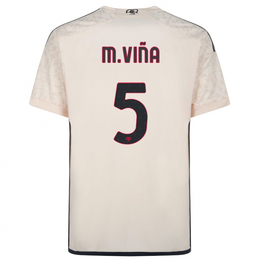Herren Matias Vina #5 Cremefarben Auswärtstrikot Trikot 2023/24 T-Shirt