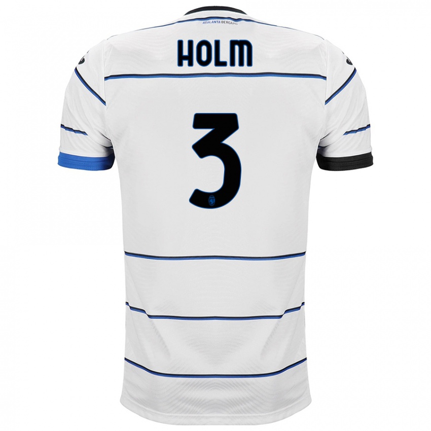 Herren Emil Holm #3 Weiß Auswärtstrikot Trikot 2023/24 T-Shirt