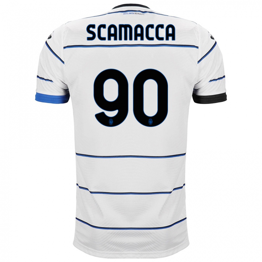 Herren Gianluca Scamacca #90 Weiß Auswärtstrikot Trikot 2023/24 T-Shirt