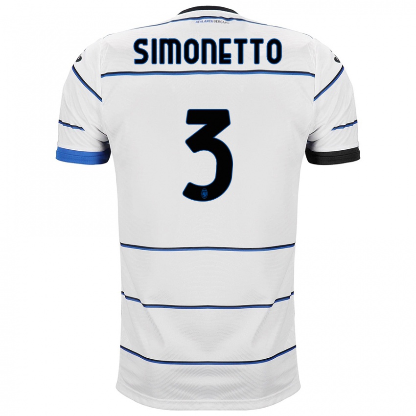 Herren Federico Simonetto #3 Weiß Auswärtstrikot Trikot 2023/24 T-Shirt