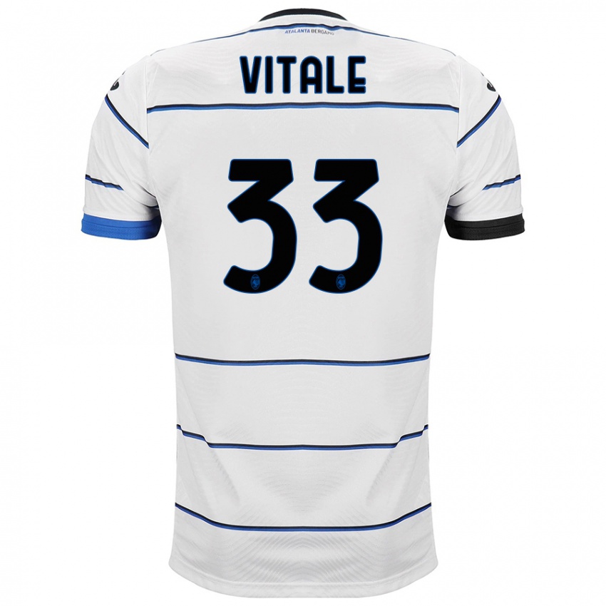 Herren Francesca Vitale #33 Weiß Auswärtstrikot Trikot 2023/24 T-Shirt