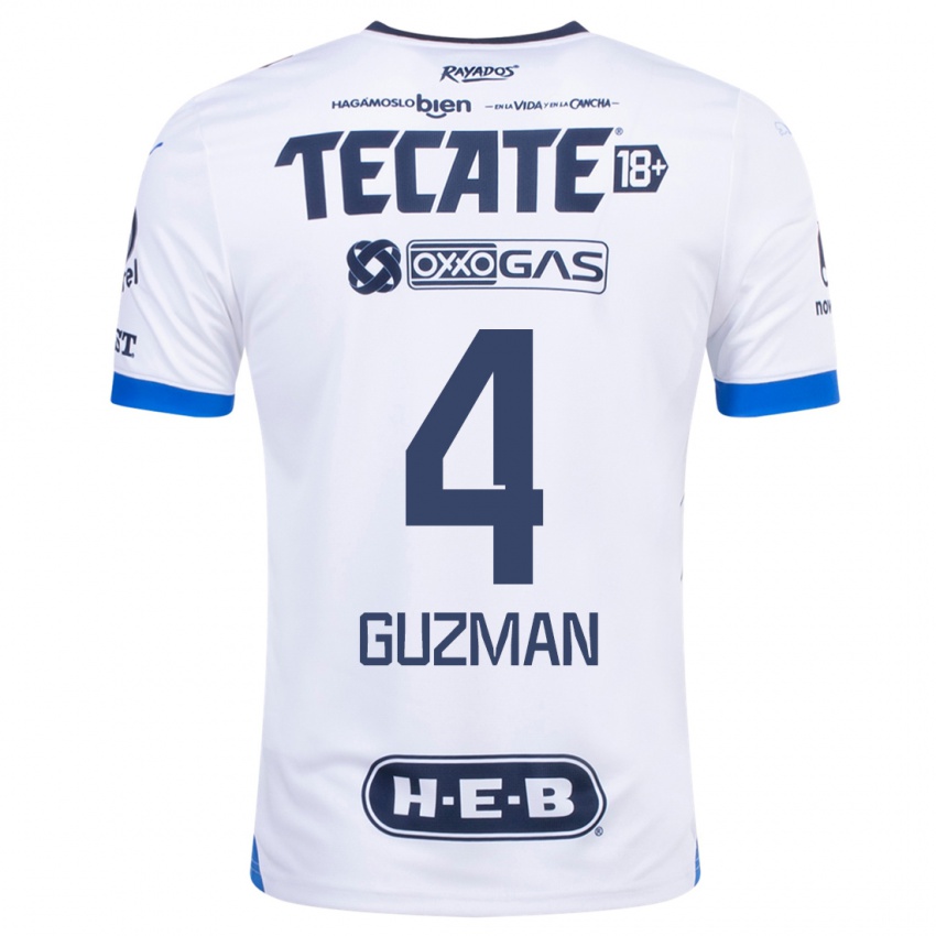 Herren Victor Guzman #4 Weiß Auswärtstrikot Trikot 2023/24 T-Shirt
