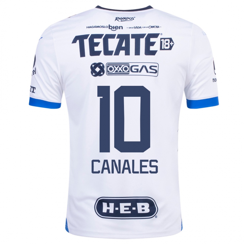 Herren Sergio Canales #10 Weiß Auswärtstrikot Trikot 2023/24 T-Shirt