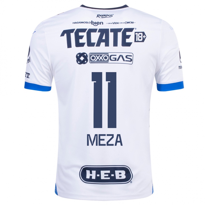 Herren Maximiliano Meza #11 Weiß Auswärtstrikot Trikot 2023/24 T-Shirt
