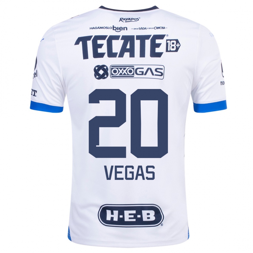 Herren Sebastian Vegas #20 Weiß Auswärtstrikot Trikot 2023/24 T-Shirt