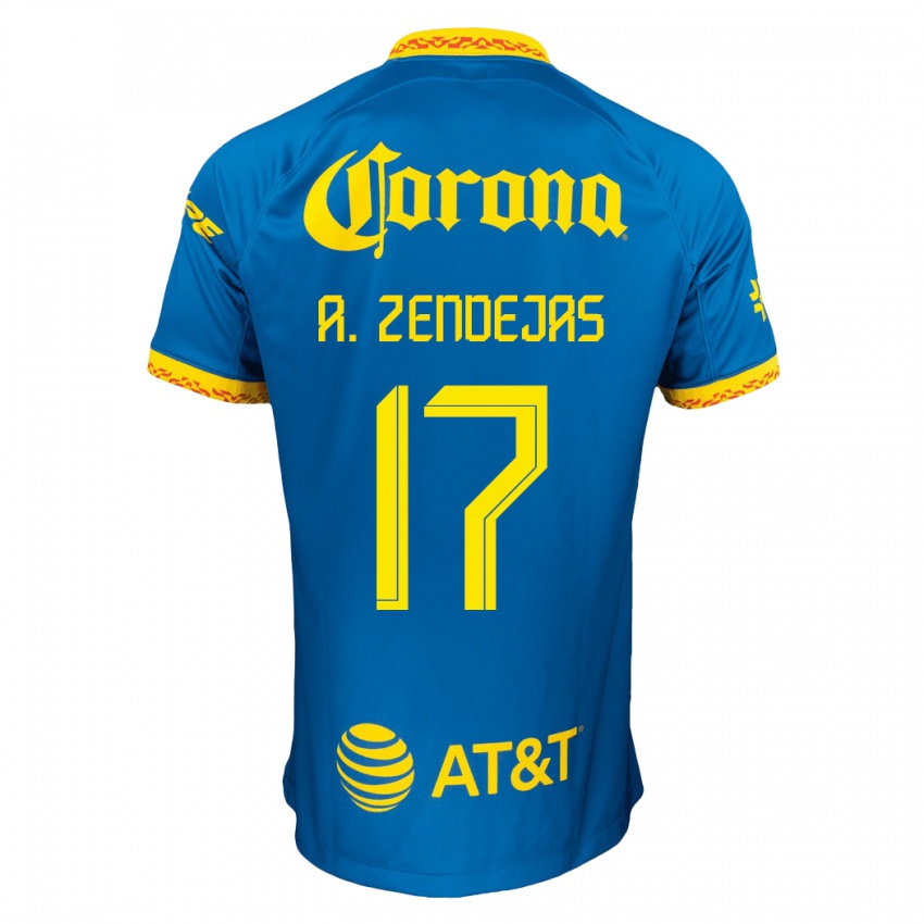 Herren Álex Zendejas #17 Blau Auswärtstrikot Trikot 2023/24 T-Shirt