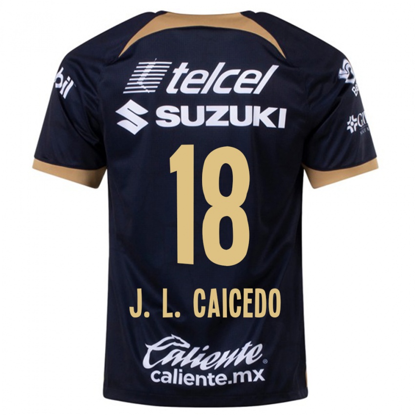 Herren José Caicedo #18 Dunkelblau Auswärtstrikot Trikot 2023/24 T-Shirt