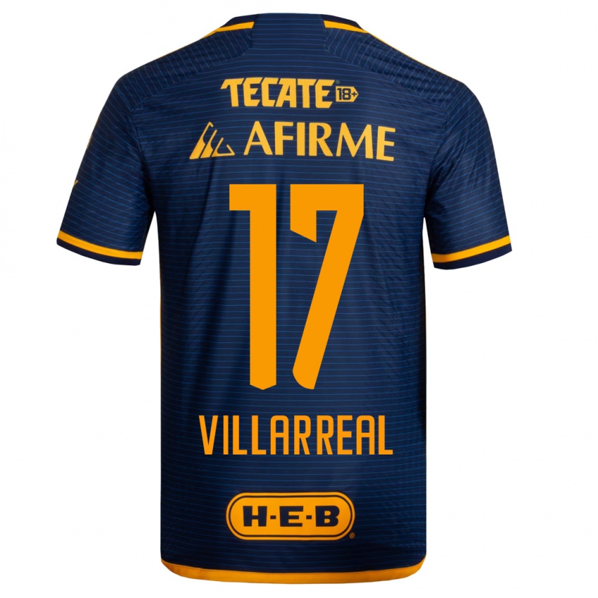 Herren Natalia Villarreal #17 Dunkelblau Auswärtstrikot Trikot 2023/24 T-Shirt