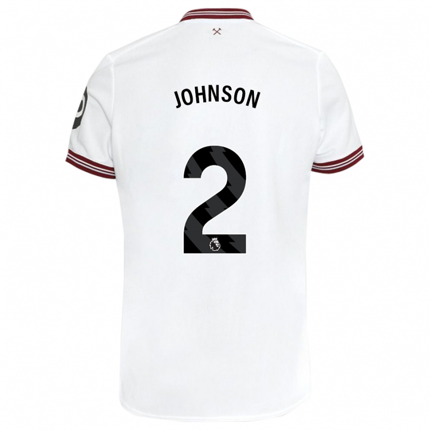 Damen Ben Johnson #2 Weiß Auswärtstrikot Trikot 2023/24 T-Shirt