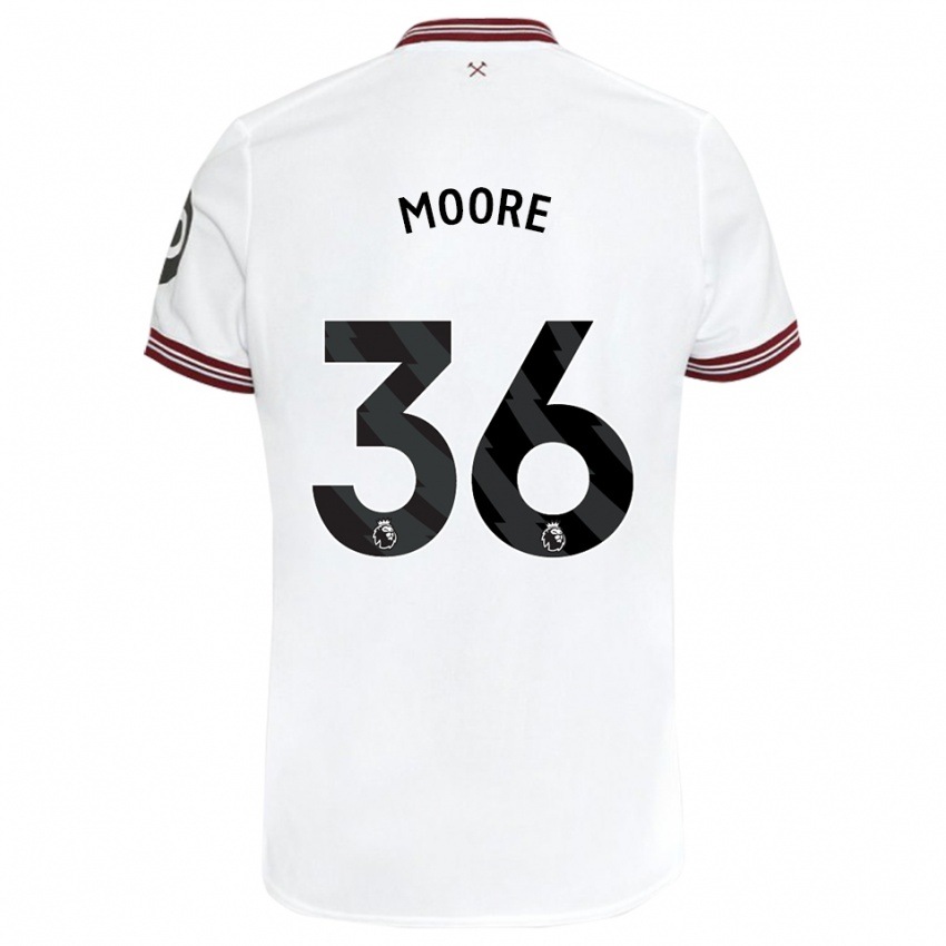 Damen Sean Moore #36 Weiß Auswärtstrikot Trikot 2023/24 T-Shirt