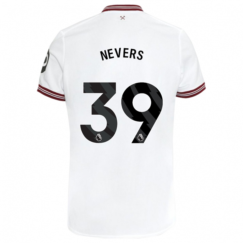 Damen Thierry Nevers #39 Weiß Auswärtstrikot Trikot 2023/24 T-Shirt