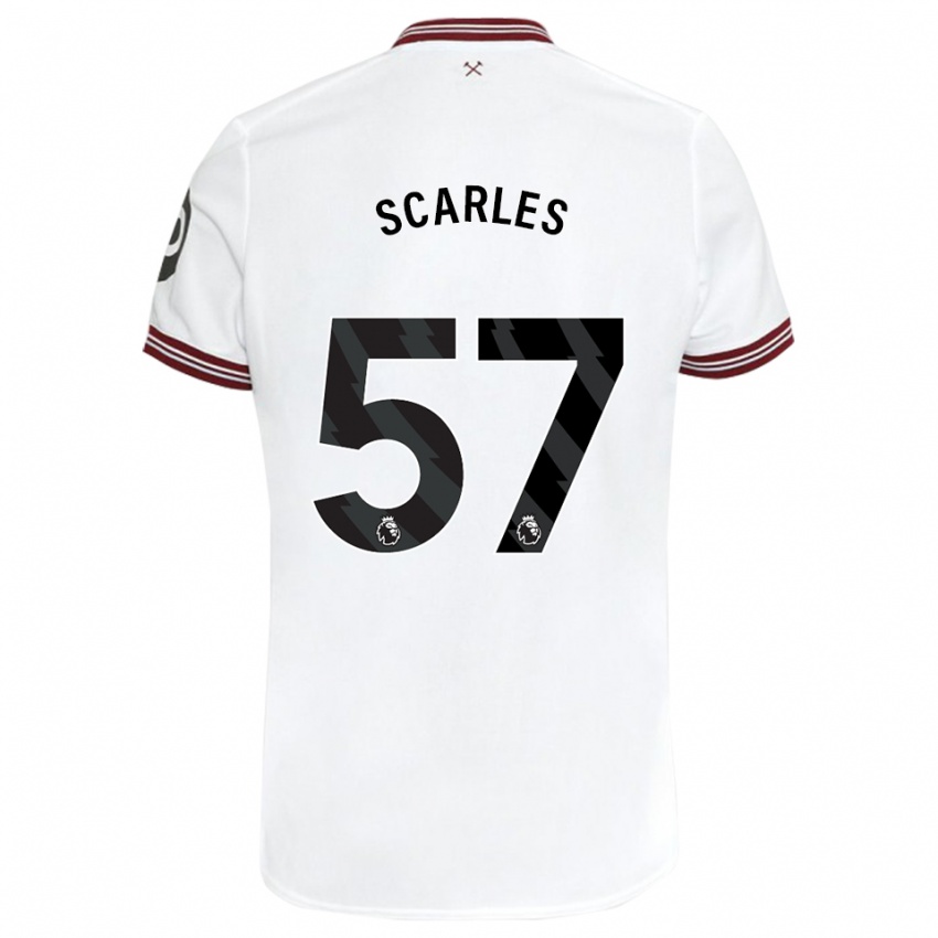 Damen Oliver Scarles #57 Weiß Auswärtstrikot Trikot 2023/24 T-Shirt
