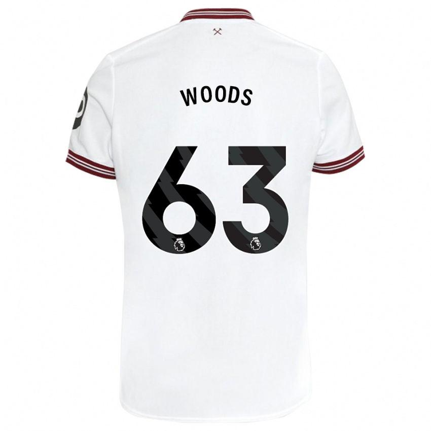 Damen Archie Woods #63 Weiß Auswärtstrikot Trikot 2023/24 T-Shirt