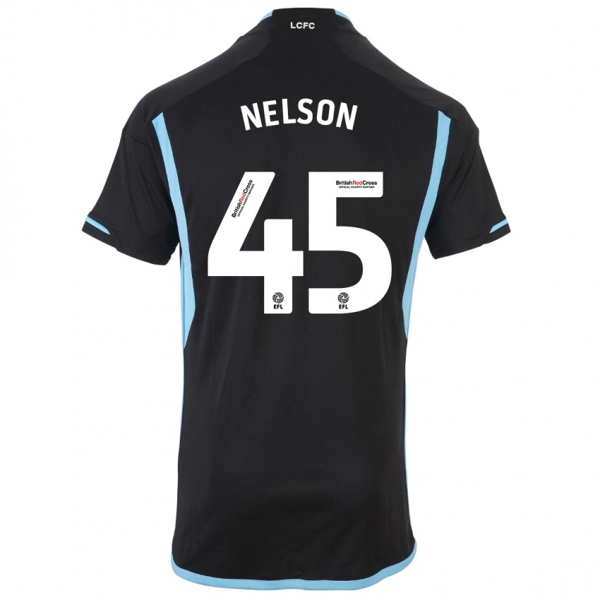 Damen Ben Nelson #45 Schwarz Auswärtstrikot Trikot 2023/24 T-Shirt