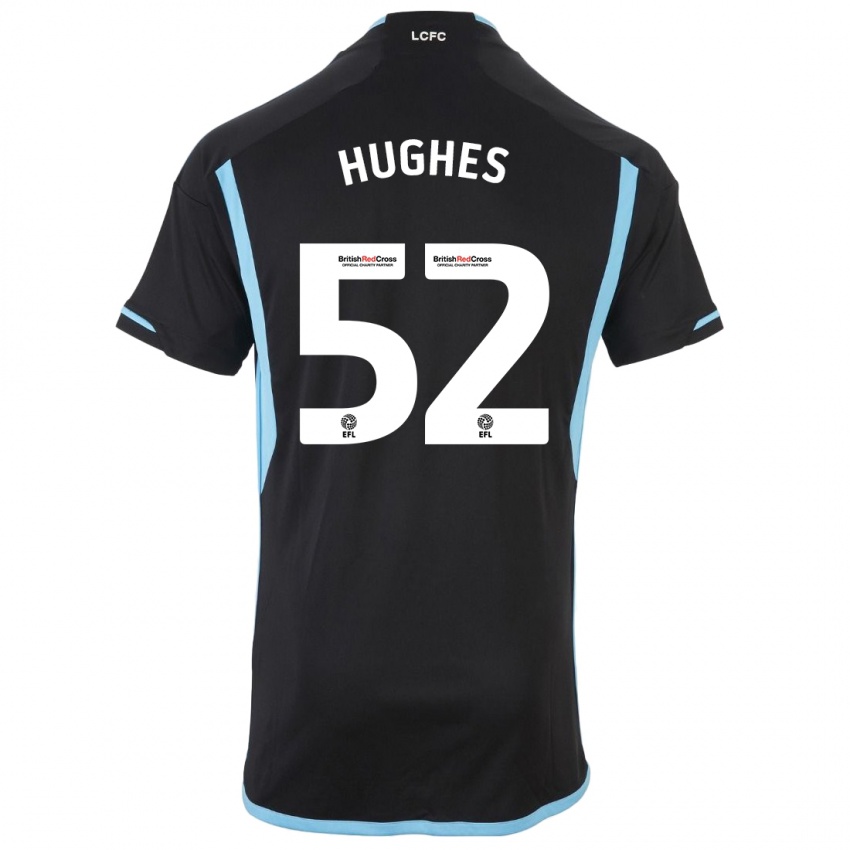 Damen Iestyn Hughes #52 Schwarz Auswärtstrikot Trikot 2023/24 T-Shirt
