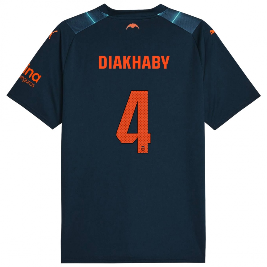 Damen Mouctar Diakhaby #4 Marineblau Auswärtstrikot Trikot 2023/24 T-Shirt