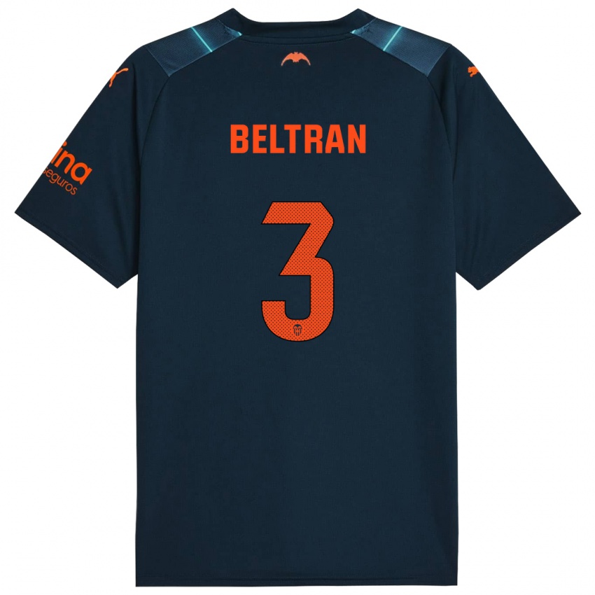 Damen Bea Beltran #3 Marineblau Auswärtstrikot Trikot 2023/24 T-Shirt