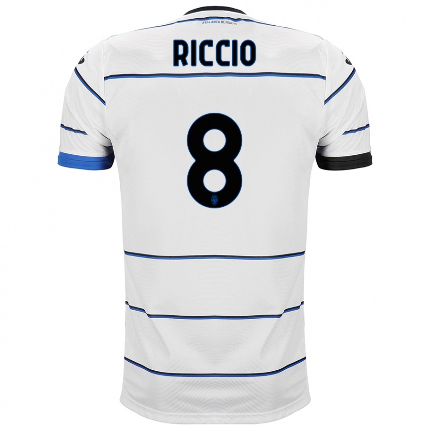 Damen Lorenzo Riccio #8 Weiß Auswärtstrikot Trikot 2023/24 T-Shirt