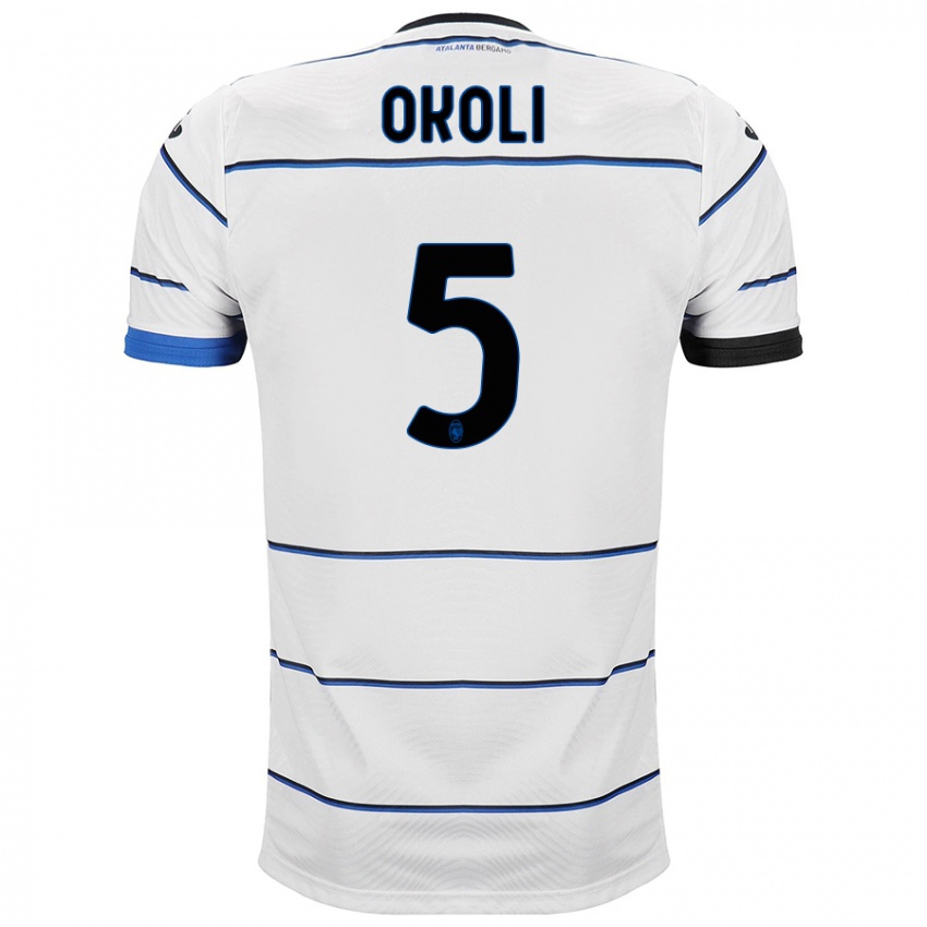 Damen Caleb Okoli #5 Weiß Auswärtstrikot Trikot 2023/24 T-Shirt