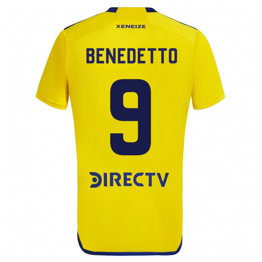 Damen Dario Benedetto #9 Gelb Auswärtstrikot Trikot 2023/24 T-Shirt