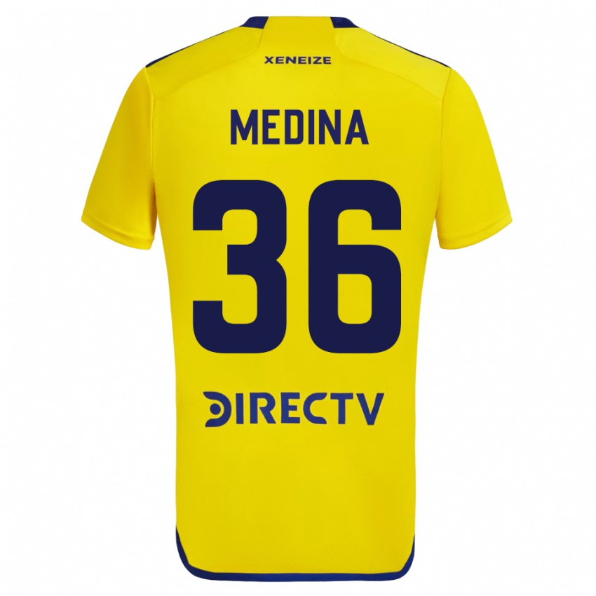 Damen Cristian Medina #36 Gelb Auswärtstrikot Trikot 2023/24 T-Shirt