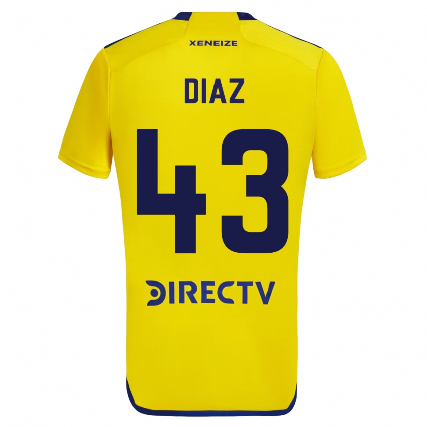 Damen Tomas Diaz #43 Gelb Auswärtstrikot Trikot 2023/24 T-Shirt