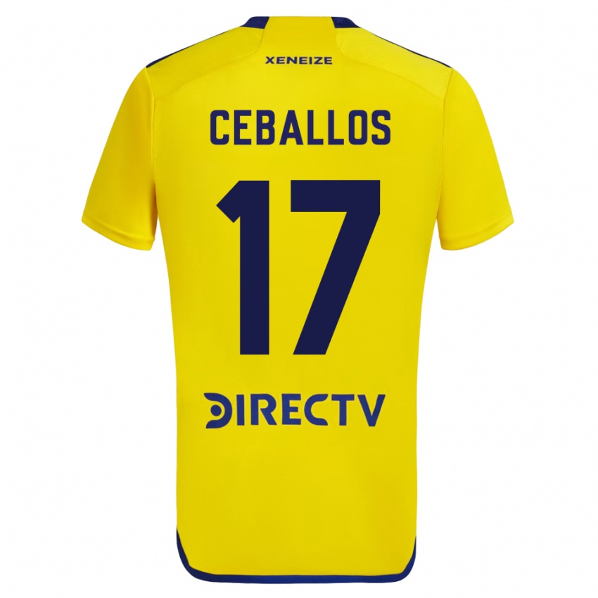 Damen Julián Ceballos #17 Gelb Auswärtstrikot Trikot 2023/24 T-Shirt