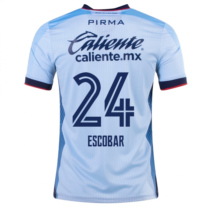 Damen Juan Escobar #24 Himmelblau Auswärtstrikot Trikot 2023/24 T-Shirt