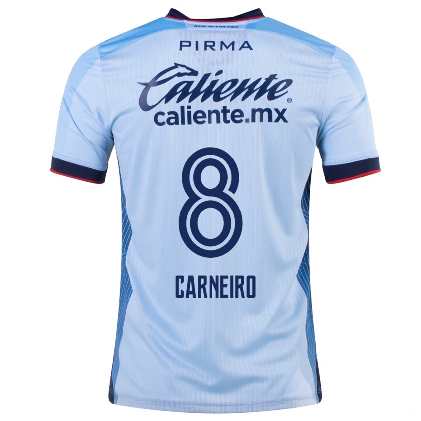 Damen Gonzalo Carneiro #8 Himmelblau Auswärtstrikot Trikot 2023/24 T-Shirt