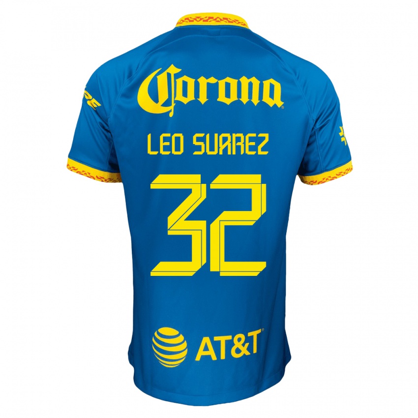 Damen Leo Suarez #32 Blau Auswärtstrikot Trikot 2023/24 T-Shirt