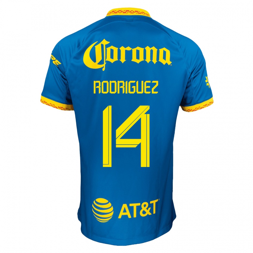 Damen Monica Rodriguez #14 Blau Auswärtstrikot Trikot 2023/24 T-Shirt