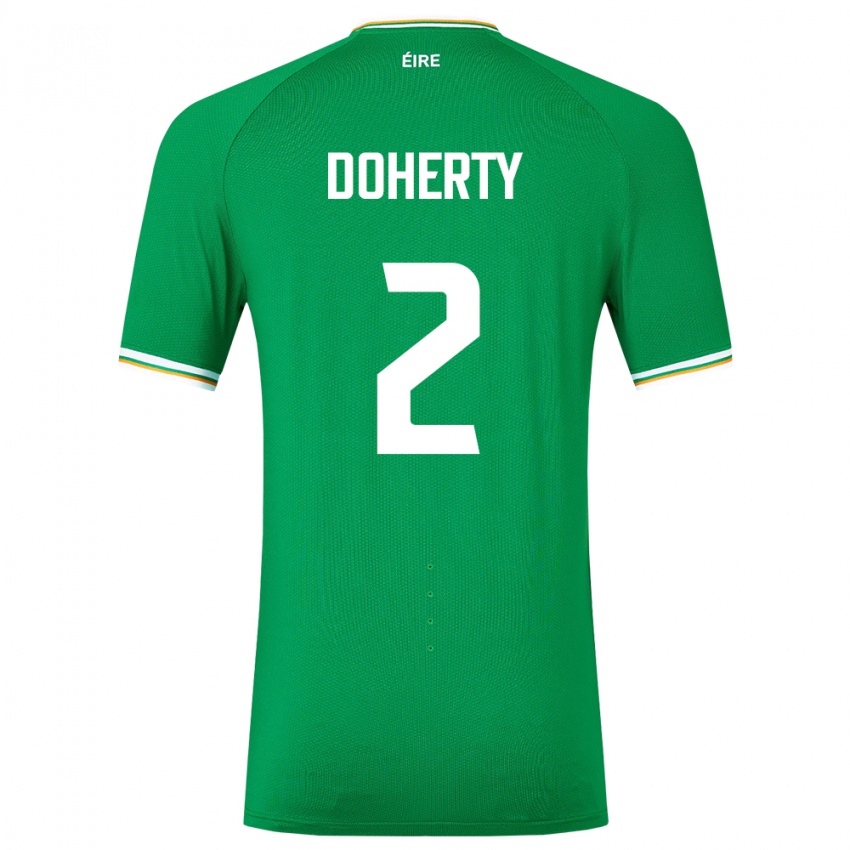 Kinder Irische Matt Doherty #2 Grün Heimtrikot Trikot 24-26 T-Shirt