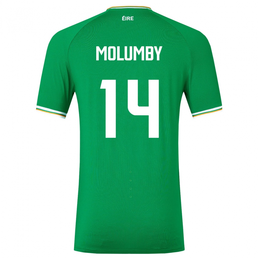 Kinder Irische Jayson Molumby #14 Grün Heimtrikot Trikot 24-26 T-Shirt