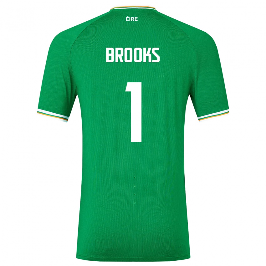 Kinder Irische Tiernan Brooks #1 Grün Heimtrikot Trikot 24-26 T-Shirt