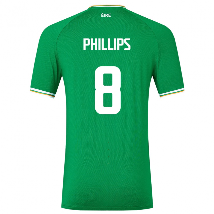 Kinder Irische Killian Phillips #8 Grün Heimtrikot Trikot 24-26 T-Shirt