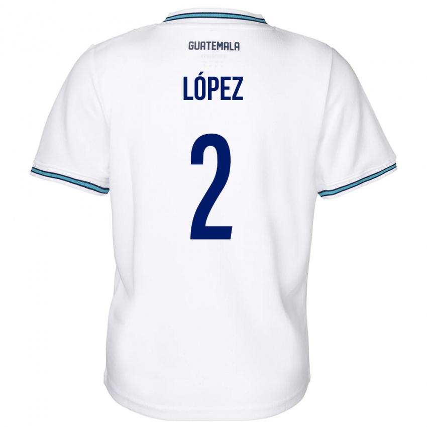 Damen Guatemala Francisco López #2 Weiß Heimtrikot Trikot 24-26 T-Shirt
