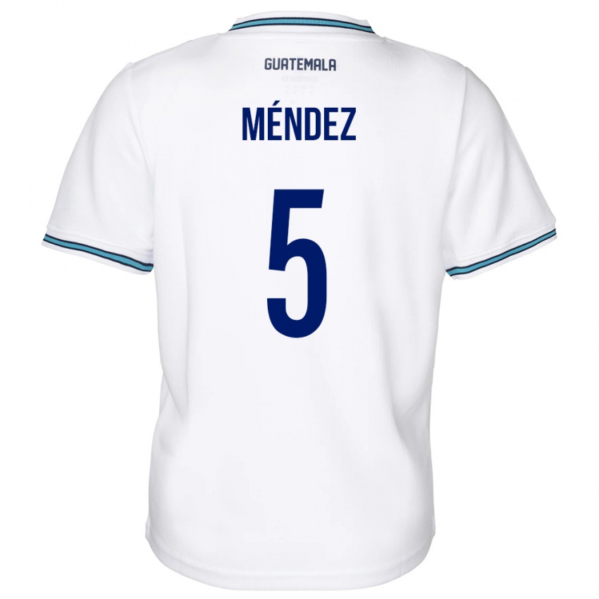 Damen Guatemala Diego Méndez #5 Weiß Heimtrikot Trikot 24-26 T-Shirt