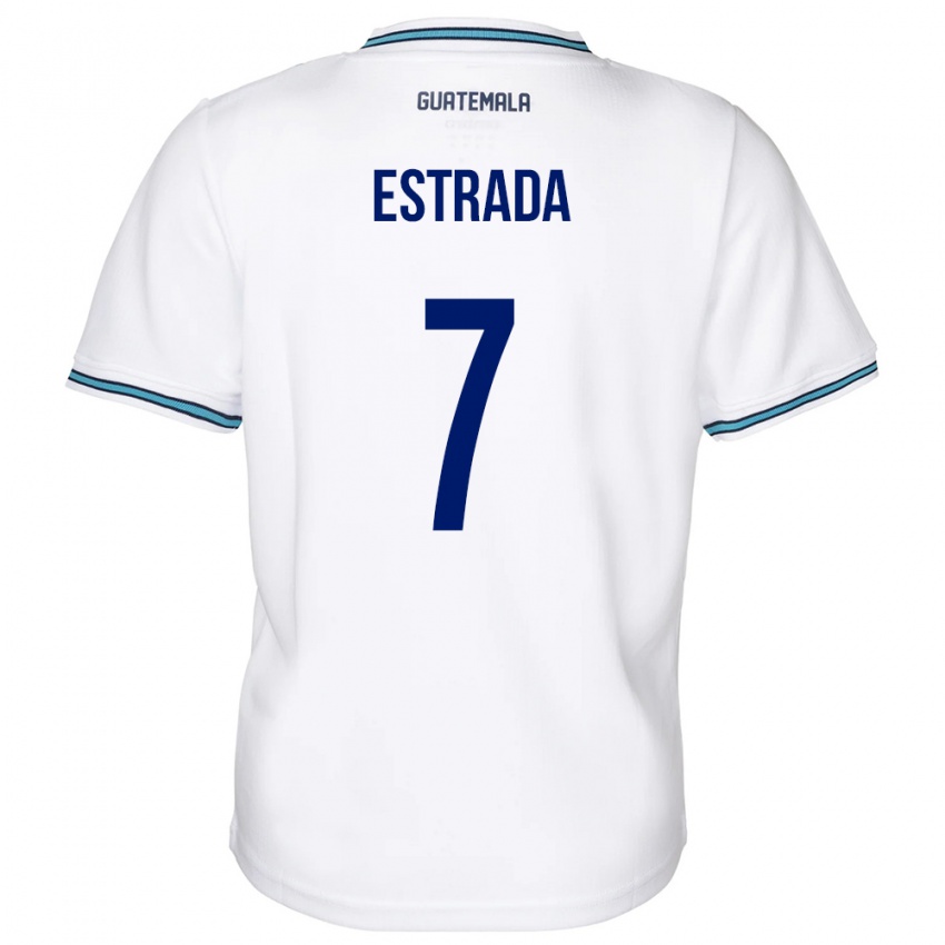 Damen Guatemala Javier Estrada #7 Weiß Heimtrikot Trikot 24-26 T-Shirt