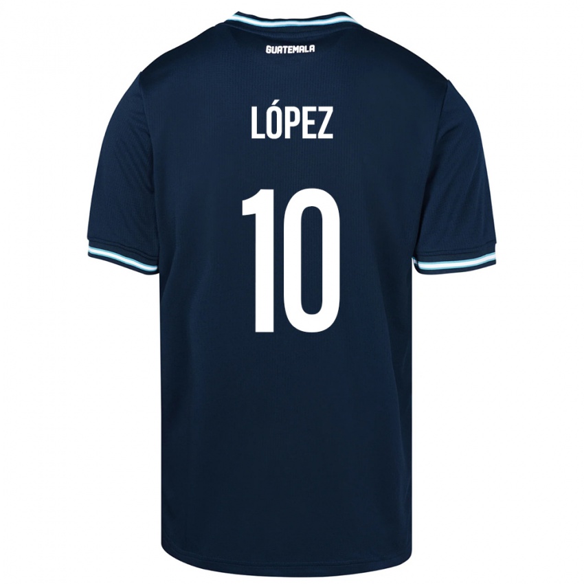Damen Guatemala Antonio López #10 Blau Auswärtstrikot Trikot 24-26 T-Shirt