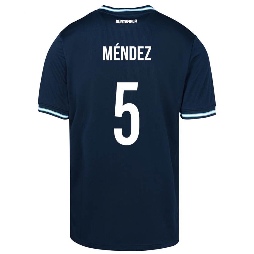 Damen Guatemala Diego Méndez #5 Blau Auswärtstrikot Trikot 24-26 T-Shirt