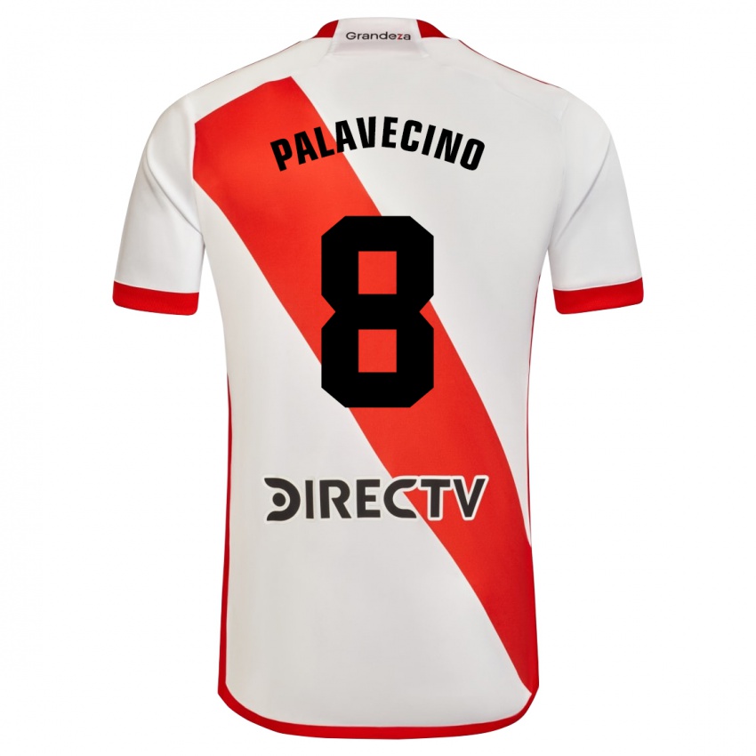 Kinder Agustin Palavecino #8 Weiß Rot Heimtrikot Trikot 2023/24 T-Shirt