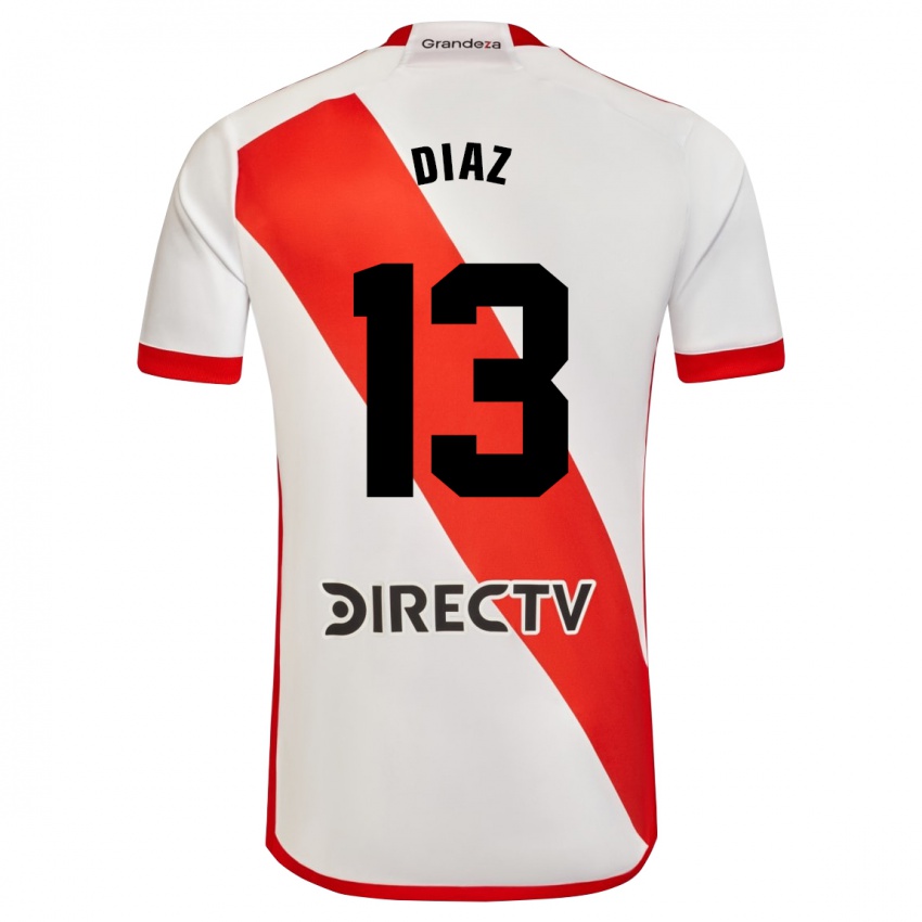Kinder Enzo Díaz #13 Weiß Rot Heimtrikot Trikot 2023/24 T-Shirt