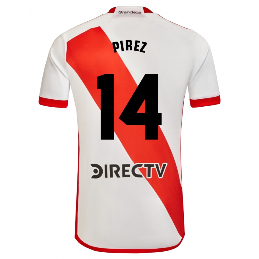 Kinder Leandro González Pírez #14 Weiß Rot Heimtrikot Trikot 2023/24 T-Shirt